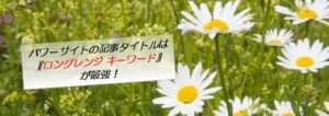 パワーサイトの記事タイトルは『ロングレンジ キーワード』が最強！